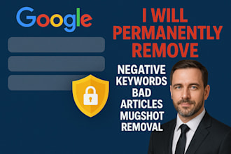 permanently remove negative keywords, bad articles links mugshot removal