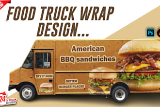 design a vehicle wrap, food truck wrap trailer wrap design