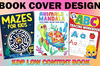 design an KDP book cover for low content books  activity and coloring book