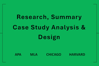 research, summary, case study writing