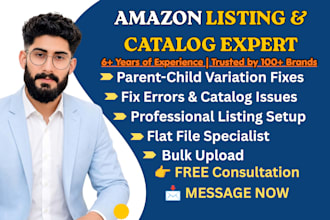 fix amazon product variation issues, flat file expert, catalog specialist