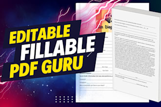 design editable fillable pdf form, book design, fillable form, pdf