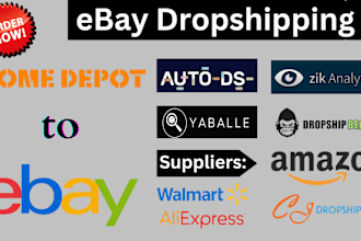 dropshipping via autods, amazon, home depot, walmart to ebay