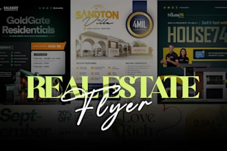 create a unique and vibrant real estate flyer, postcard, facebook ads