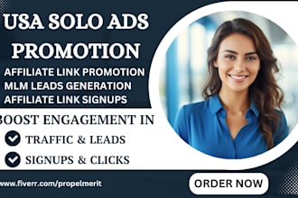 do USA solo ads campaign, MLM promotion, affiliate link promotion, referral link