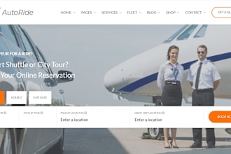 design taxi website, taxi booking website, chauffeur website, limousine website