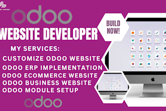 develop odoo ecommerce website, customize odoo modules odoo erp odoo programmer