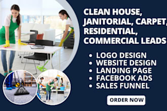 generate clean house, janitorial, carpet, residential, commercial cleaning leads