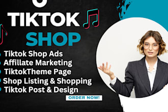be your tiktok theme page tiktok shop marketing content ads growth expert