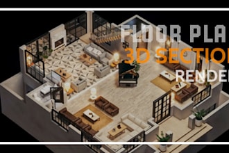 do premium quality 3d floor plans for house construction