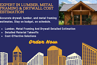 do cost estimation of drywall, lumber, and metal framing