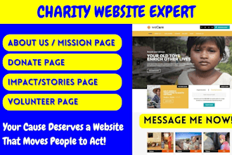 design charity website non profit donation ngo website using wordpress and wix