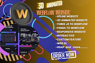 build 3d animated webflow website threejs web gl gsap spline figma to webflow