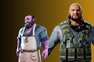 3d game character and 3d modeling unreal engine for game in blender