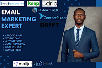 setup drift, contactpigeon, drip, kartra, leadsquared, mailjet, builderall, keap