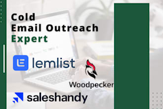setup lemlist saleshandy woodpecker for cold email outreach