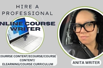 professionally prepare online course, lesson plan, curriculum, course content