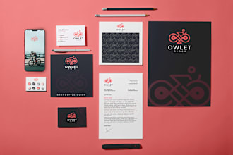 create a minimalist logo with complete brand identity kit