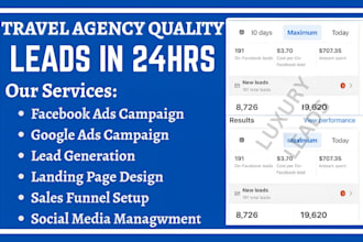 generate travel agency leads, travel affiliate leads, travel agency google ads