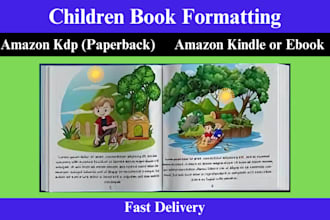 children book formatter for KDP paperback, ebook, format book professionally