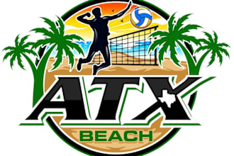 design modern beach and volleyball logo