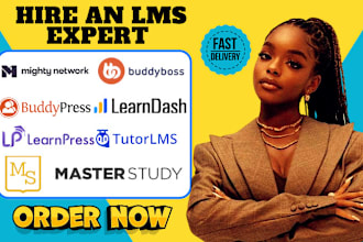 develop wordpress lms website with learndash lms,tutorlms,masterstudy, buddyboss