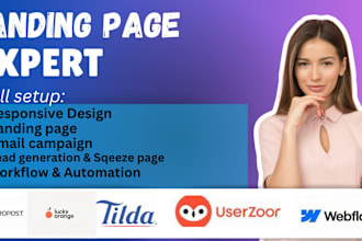 develop landing page on maropost tilda lucky orange webflow userzoom carrd