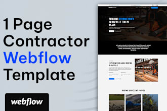 setup your contractor 1 page webflow website template