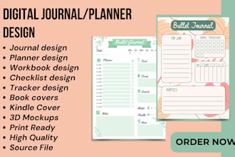 design canva editable journal, planner, workbook, booklet design one pager flyer