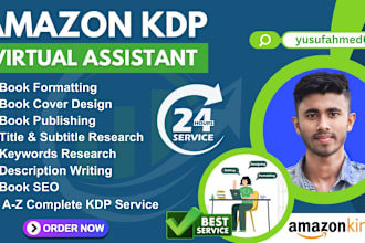 work as amazon KDP virtual assistant, format and publish your book