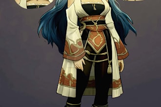 raw dnd character art fantasy character design in anime style