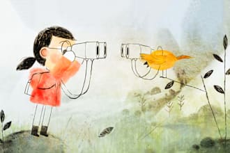 draw hand paint watercolor style amazing children storybook illustrations