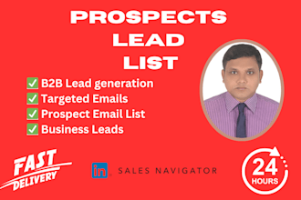 do b2b lead generation, prospect email list building and targeted linkedin leads