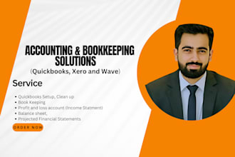 setup, catch up and do bookkeeping in quickbooks,  xero and wave