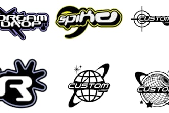 custom design death metal, urban, y2k style or other logo