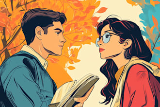 do comic book illustration manga comic strip art for you