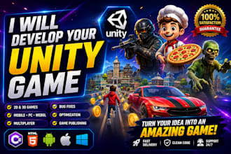 create unity 2d 3d game prototype and mobile game development