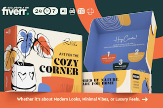 do product packaging design, mailer box, box design, subscription box with 3d