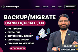 backup, migrate, transfer or update wordpress website