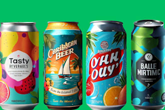 design label for can, beer, energy drink,soda, seltzer,booster, juice