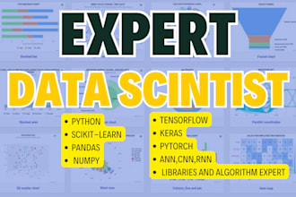 do machine learning, data science, data analysis in python, r, excel