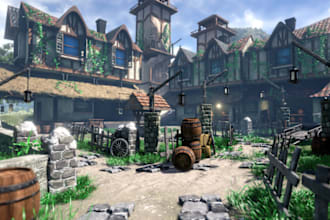 create 3d game environment, level design in unreal engine, map design