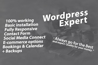 create a wordpress website or shop and do many services