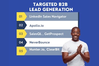 do b2b lead generation and find valid emails from linkedin