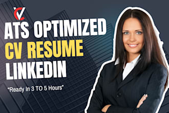 build professional ats friendly cv resume optimized  linkedin cover letter write