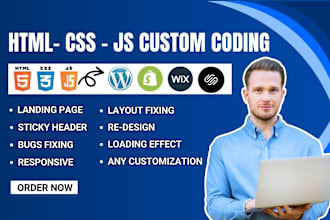 add custom HTML, CSS, and js code to wordpress, shopify and squarespace website