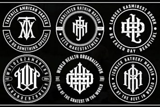 design unique initial letters monogram tattoo and urban clothing brand logo