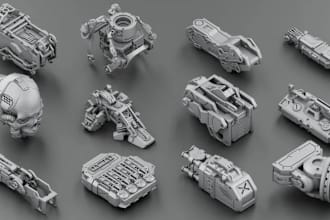 create game ready 3d props, 3d assets, 3d weapons, 3d vehicles, 3d mask
