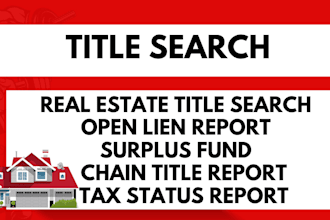 handle real estate property title search and surplus funds all over the USA