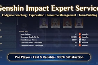help build your characters, coach endgame content, or explore in genshin impact
